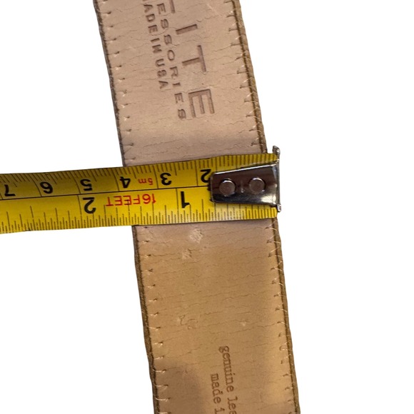 Elite Vintage Oval Turquoise & Amber Inlay Suede Leather Belt M Women's - Picture 8 of 10